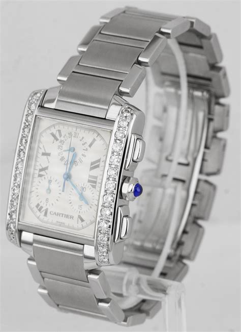 cartier tank francaise small with diamonds|cartier tank francaise chronoflex.